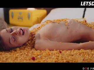 LETSDOEIT - Tattooed diva Caomei Bala Gets Covered In Cereals Then Eaten Out By Her adolescent